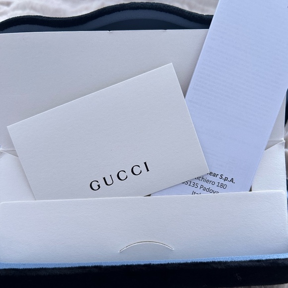 Gucci GG1195SK 001 Square Gold Frame Web Stripe Sunglasses with Case - Picture 5 of 5